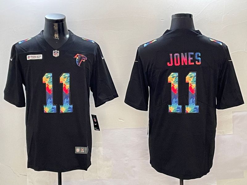 Men Atlanta Falcons #11 Jones Black Rainbow 2024 Nike Limited NFL Jersey style 2->atlanta falcons->NFL Jersey